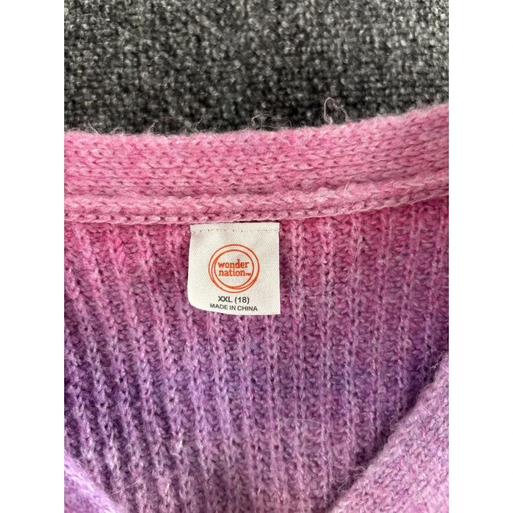Wonder Nation Girls Pink And Purple Gradient Cardigan XXL